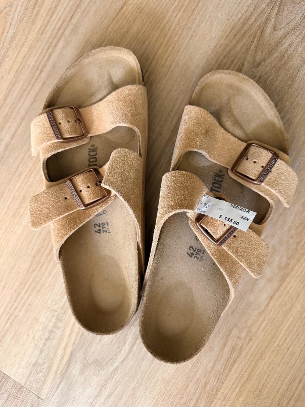 Birkenstock Arizona Suede Sandals in Tan